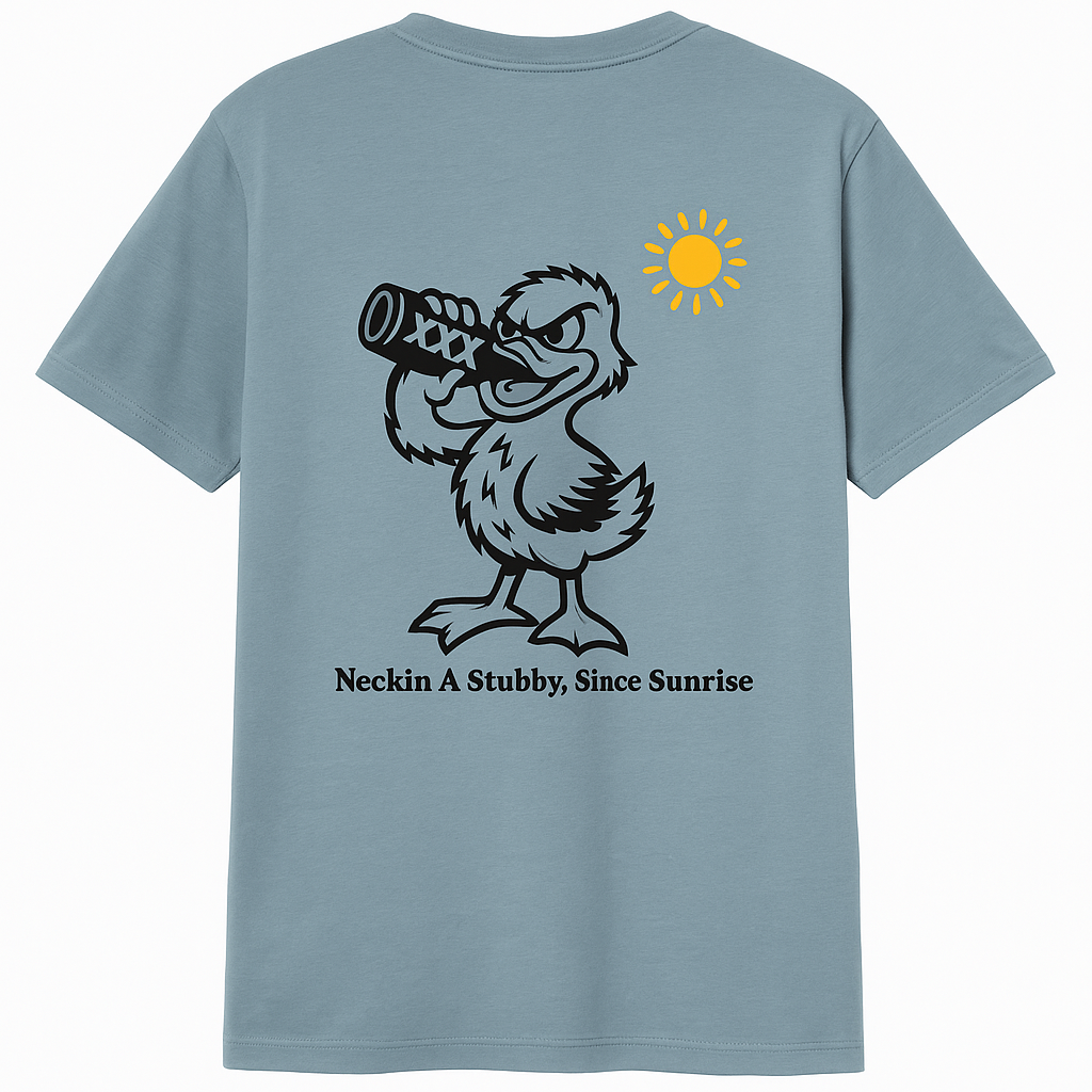Unisex T-Shirt - Slate Blue - Neckin A Stubby (Preorder)