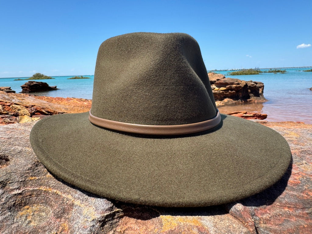 Hat 100% Wool - Khaki