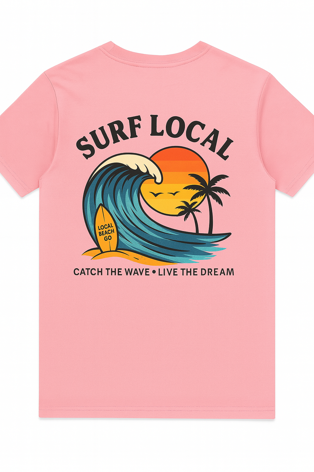 Unisex T-Shirt - Surf Local - Bubblegum Pink