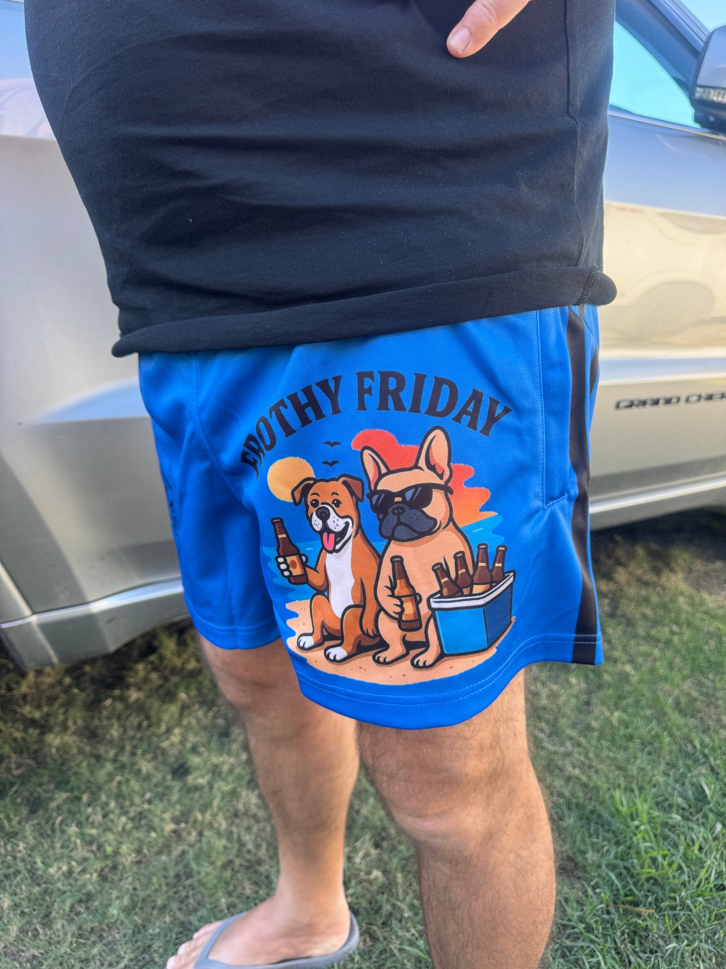 Unisex Footy Shorts - Frothy Friday - Blue