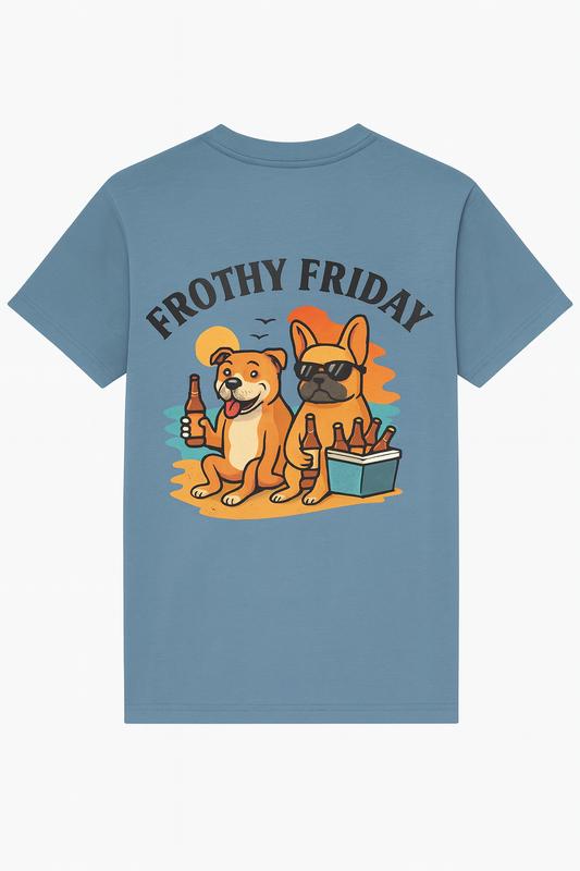 Unisex T-Shirt - Frothy Friday - Slate Blue (Pre Order)