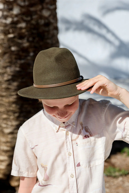 Hat 100% Wool - Kids - Khaki