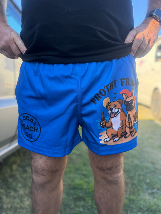Unisex Footy Shorts - Frothy Friday - Blue