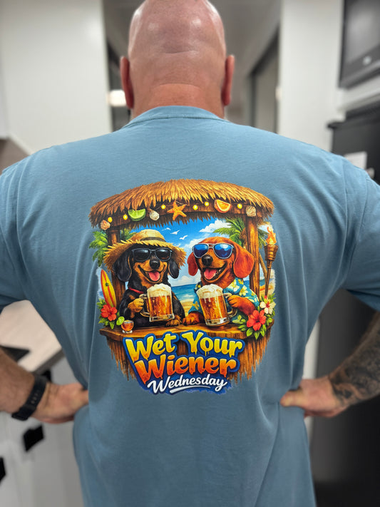 Unisex T-Shirt - Wet Your Wiener Wednesday - Slate Blue (Preorder)